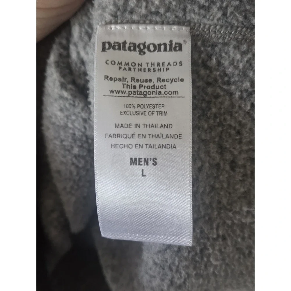Patagonia Better Sweater 1/4 Zip Mens Large Forage Gray Pullover Outdoors